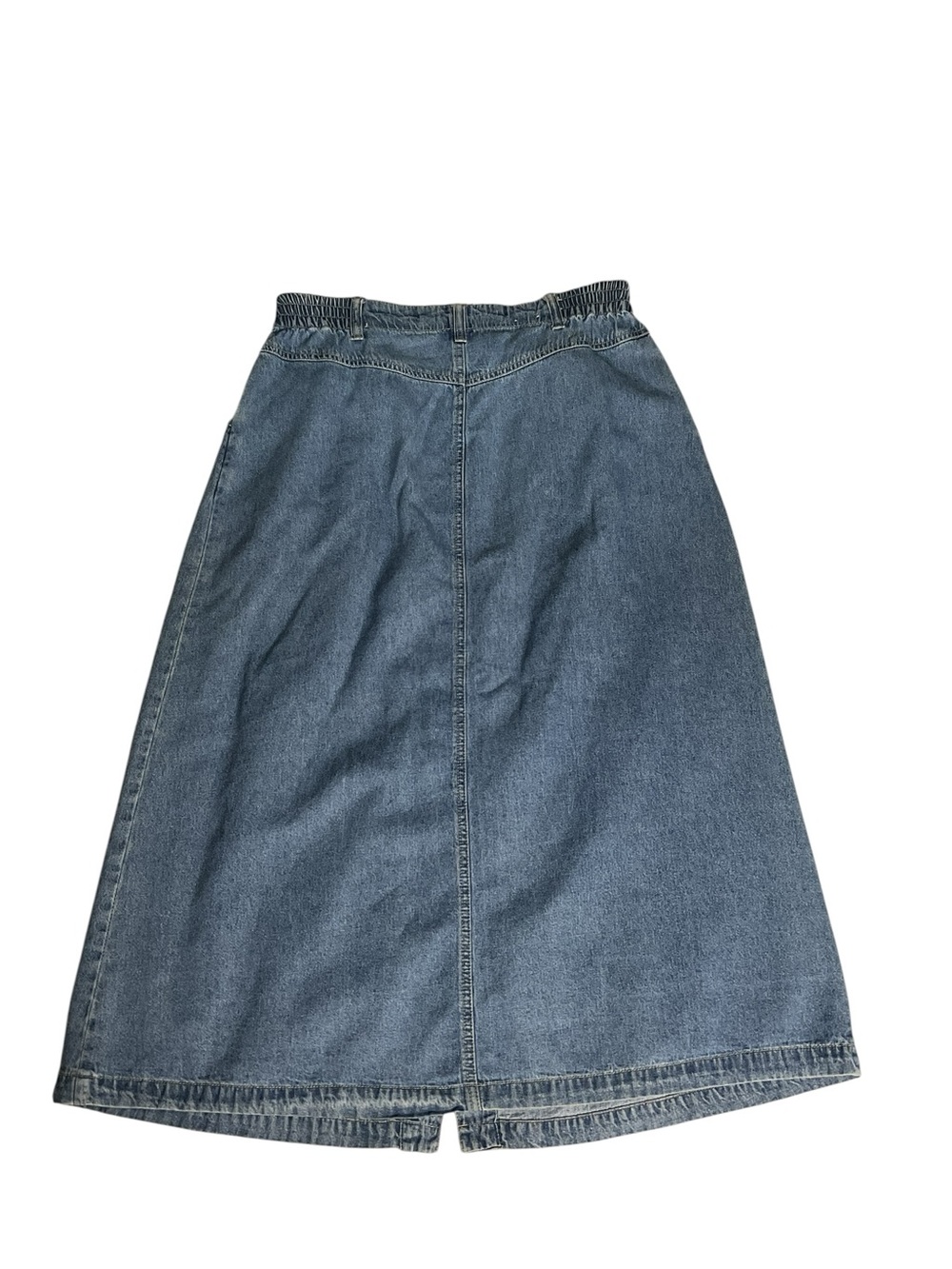 Vintage GV Blue Jeans by Gloria Vanderbilt Button Front Denim Midi Skirt Petite - Picture 3 of 6